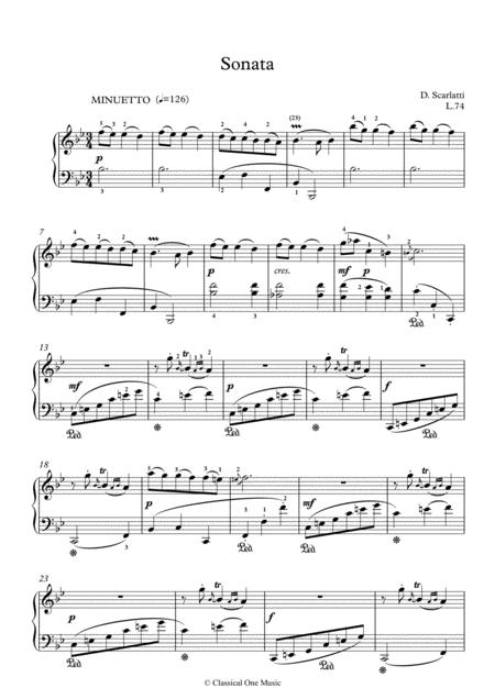 Scarlatti Sonate B Major L 74 For Piano Page 2