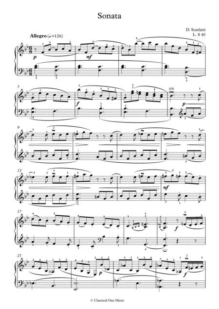 Scarlatti Sonate B Major L S40 For Piano Page 2