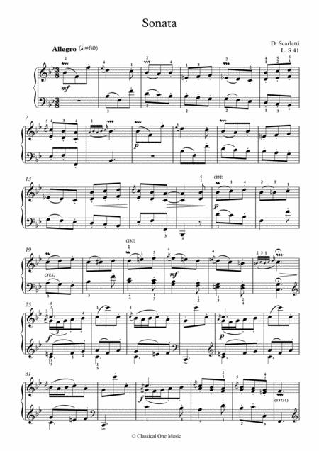 Scarlatti Sonate B Major L S41 For Piano Page 2