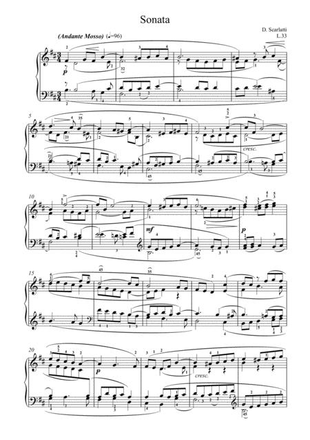 Scarlatti Sonate B Minor L 33 For Piano Page 2