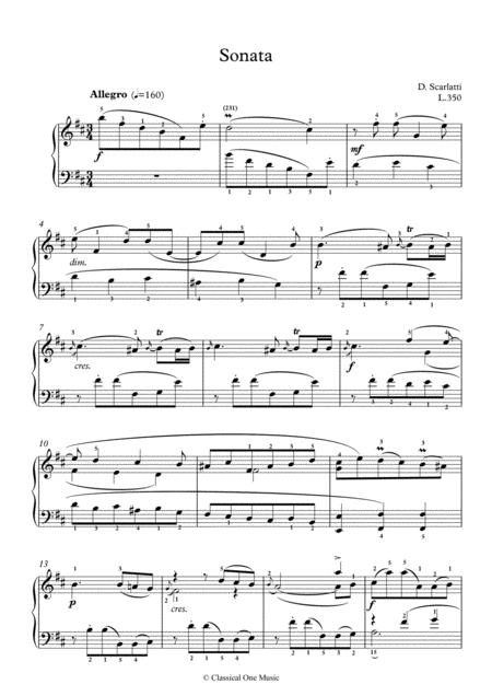 Scarlatti Sonate B Minor L 350 For Piano Page 2