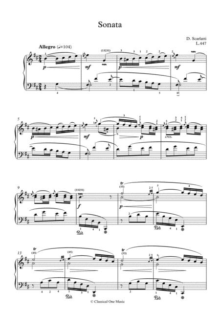 Scarlatti Sonate B Minor L 447 For Piano Page 2