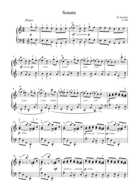 Scarlatti Sonate C Major L 104 For Piano Page 2