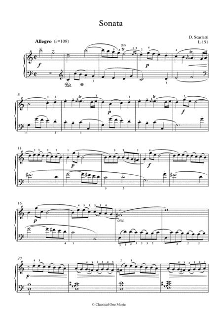 Scarlatti Sonate C Major L 151 For Piano Page 2