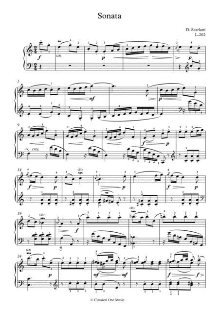 Scarlatti Sonate C Major L 202 For Piano Page 2