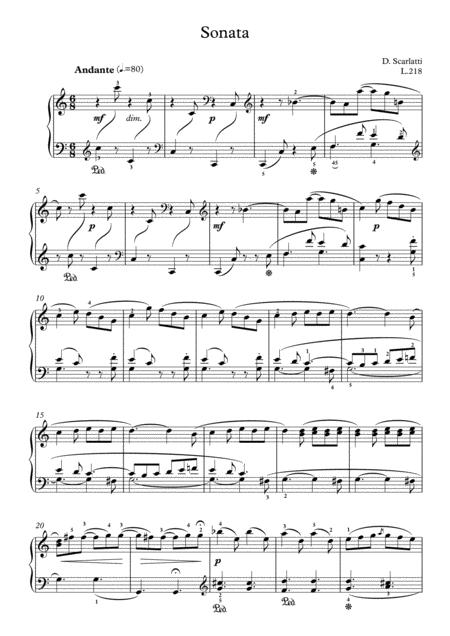 Scarlatti Sonate C Major L 218 For Piano Page 2