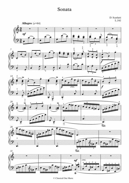 Scarlatti Sonate C Major L 242 For Piano Page 2