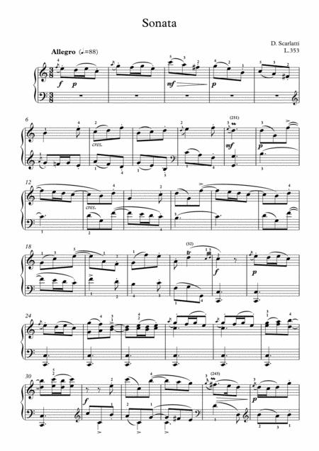 Scarlatti Sonate C Major L 353 For Piano Page 2