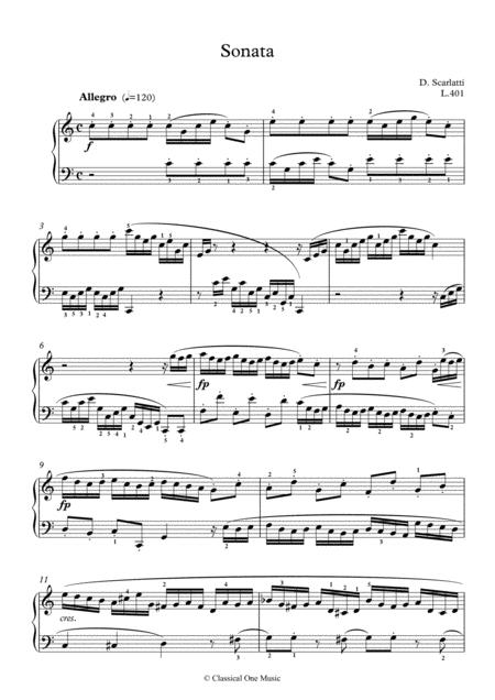 Scarlatti Sonate C Major L 401 For Piano Page 2
