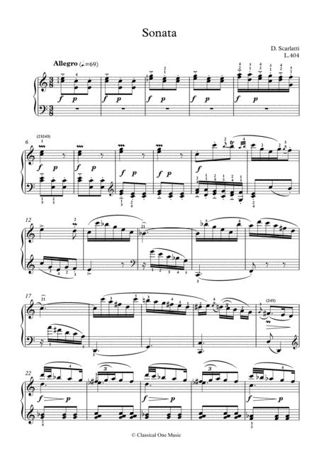 Scarlatti Sonate C Major L 404 For Piano Page 2