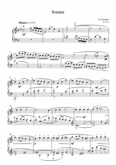 Scarlatti Sonate C Major L S1 For Piano Page 2