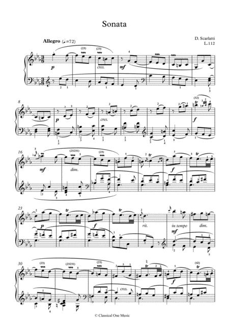 Scarlatti Sonate C Minor L 112 For Piano Page 2