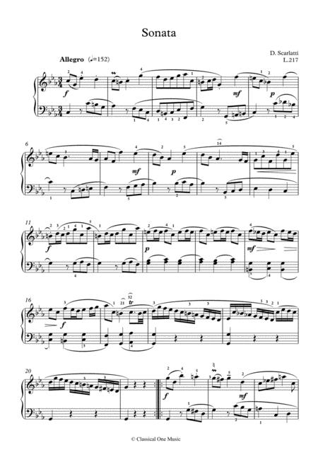 Scarlatti Sonate C Minor L 217 For Piano Page 2