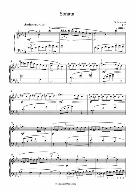 Scarlatti Sonate C Minor L 7 For Piano Page 2