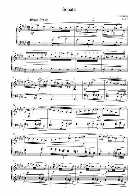 Scarlatti Sonate Cis Minor L 256 For Piano Page 2