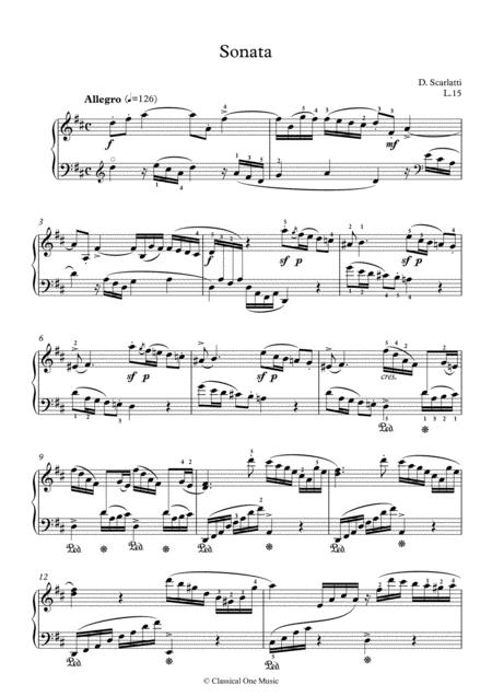 Scarlatti Sonate D Major L 15 For Piano Page 2