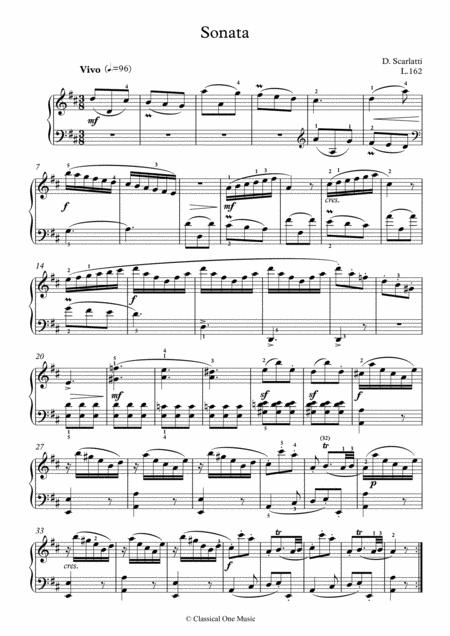 Scarlatti Sonate D Major L 162 For Piano Page 2