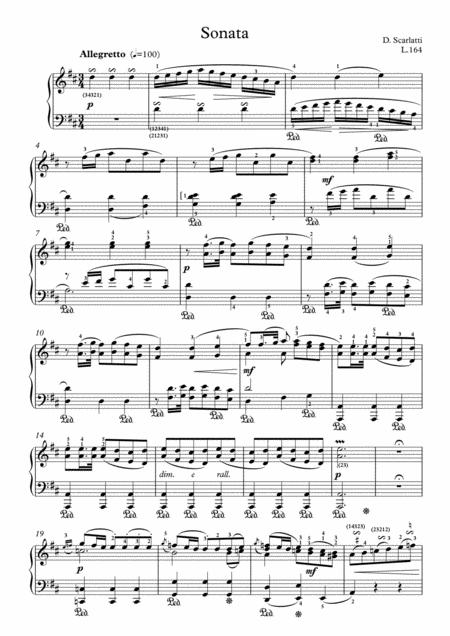 Scarlatti Sonate D Major L 164 For Piano Page 2