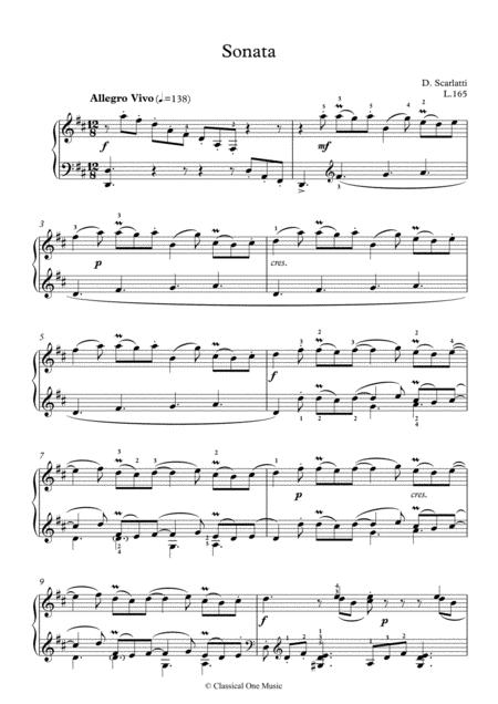 Scarlatti Sonate D Major L 165 For Piano Page 2