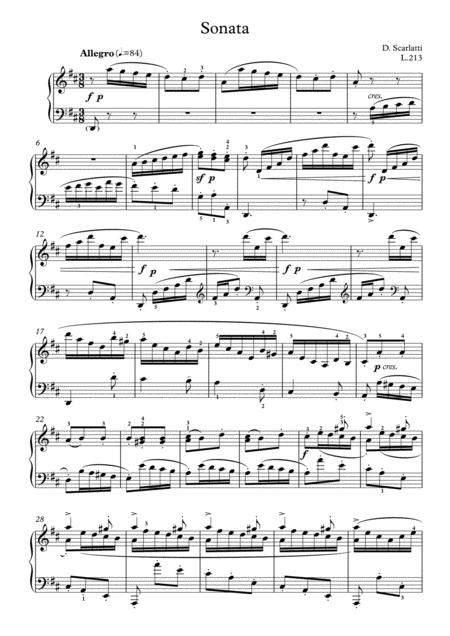 Scarlatti Sonate D Major L 213 For Piano Page 2