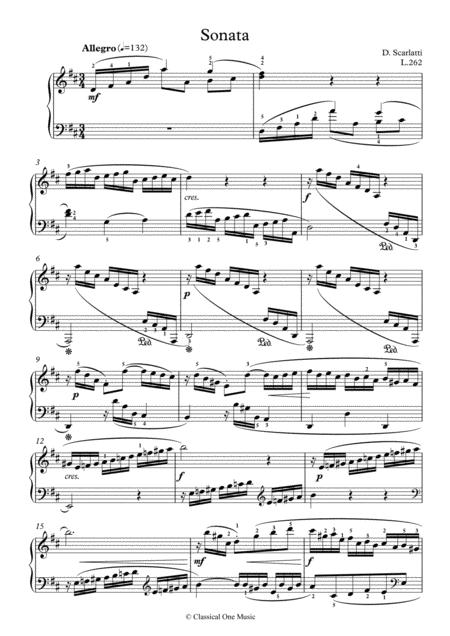 Scarlatti Sonate D Major L 262 For Piano Page 2