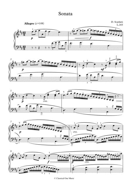 Scarlatti Sonate D Major L 265 For Piano Page 2