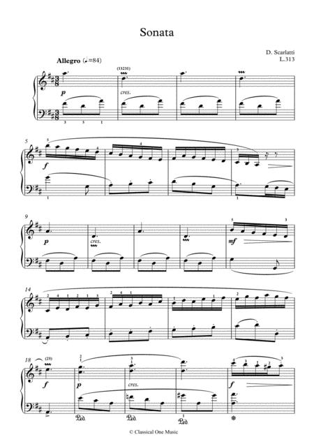 Scarlatti Sonate D Major L 313 For Piano Page 2