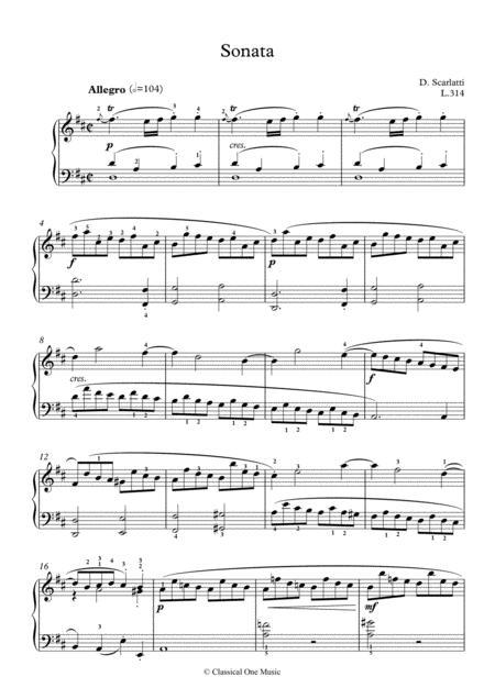 Scarlatti Sonate D Major L 314 For Piano Page 2