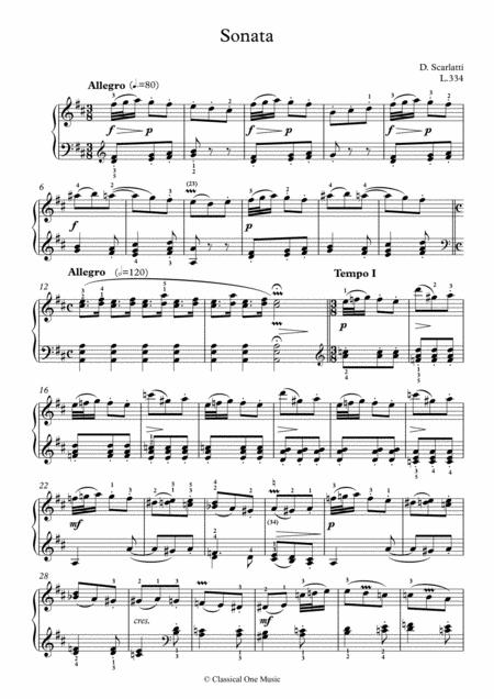 Scarlatti Sonate D Major L 334 For Piano Page 2