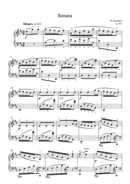 Scarlatti Sonate D Major L 363 For Piano Page 2