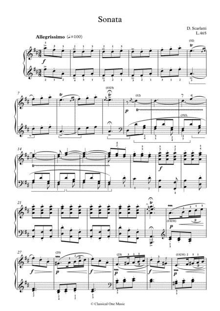 Scarlatti Sonate D Major L 465 For Piano Page 2