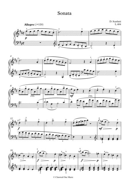 Scarlatti Sonate D Major L 484 For Piano Page 2