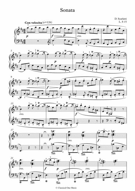 Scarlatti Sonate D Major L S15 For Piano Page 2