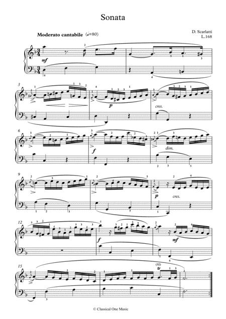 Scarlatti Sonate D Minor L 168 For Piano Page 2