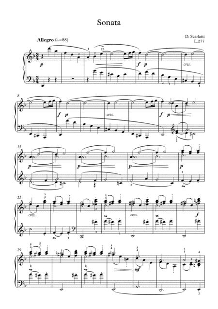Scarlatti Sonate D Minor L 277 For Piano Page 2