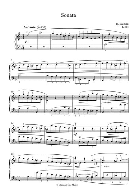 Scarlatti Sonate D Minor L 343 For Piano Page 2