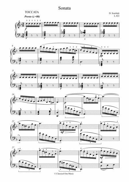 Scarlatti Sonate D Minor L 422 For Piano Page 2