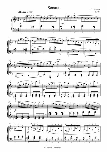 Scarlatti Sonate D Minor L 464 For Piano Page 2