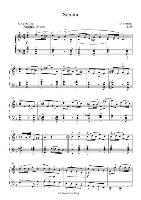 Scarlatti Sonate D Minor L 58 For Piano Page 2