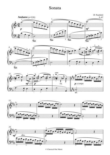 Scarlatti Sonate D Minor L 67 For Piano Page 2