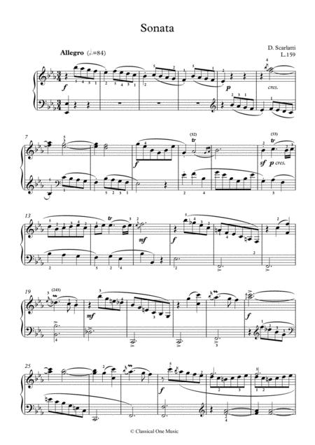 Scarlatti Sonate E Flat Major L 159 For Piano Page 2