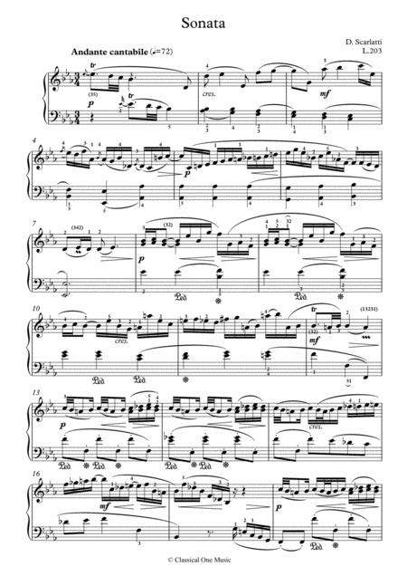 Scarlatti Sonate E Flat Major L 203 For Piano Page 2