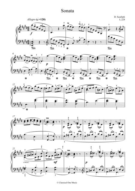 Scarlatti Sonate E Major L 224 For Piano Page 2