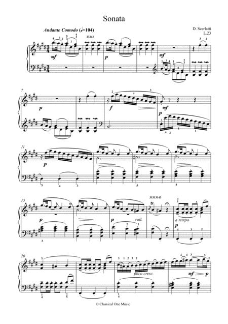 Scarlatti Sonate E Major L 23 For Piano Page 2