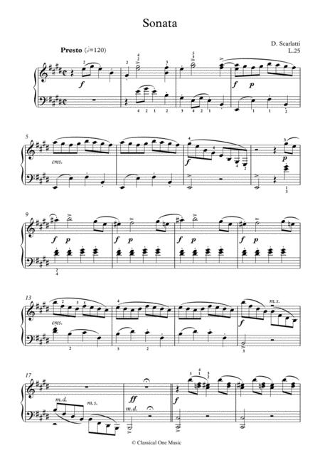 Scarlatti Sonate E Major L 25 For Piano Page 2