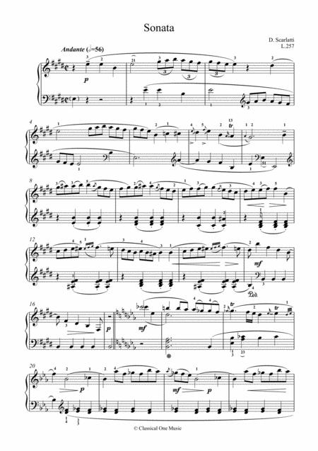 Scarlatti Sonate E Major L 257 For Piano Page 2