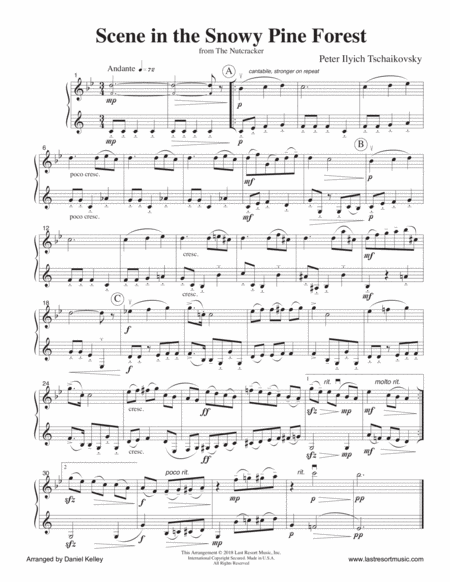 Scene In The Snowy Pine Forest From The Nutcracker Duet For Flute Or Oboe Or Violin Clarinet Music For Two Page 2