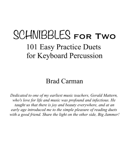 Schnibbles For Two 101 Easy Practice Duets For Band Keyboard Percussion Page 2