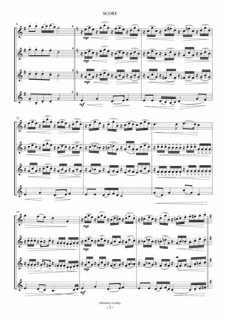 Schubert Lullaby For Flute Quartet Page 2