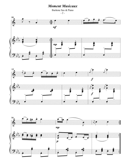 Schubert Moment Musicaux For Baritone Sax Piano Page 2